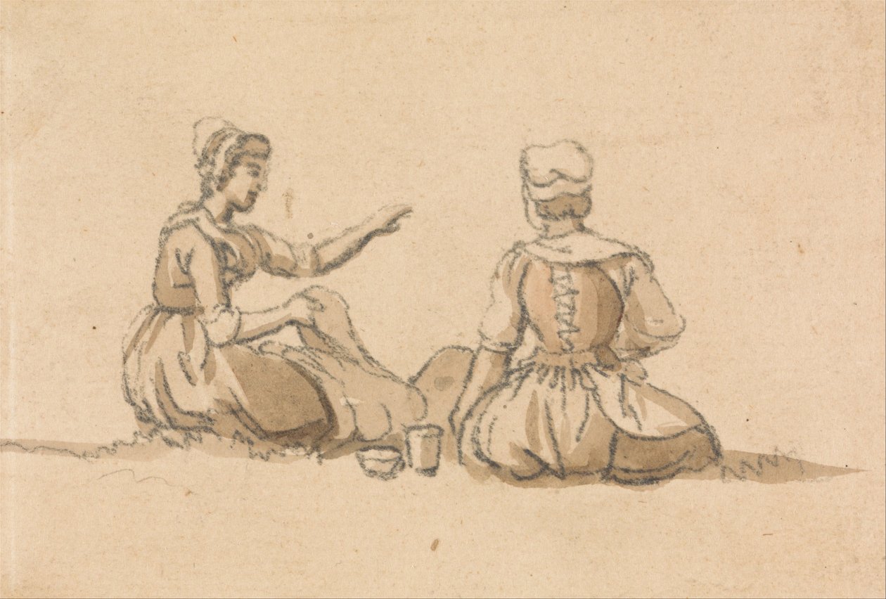 Dos chicas sentadas de Paul Sandby