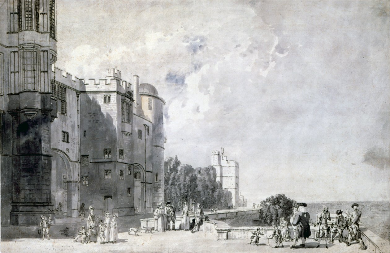 Castillo de Windsor: Terraza mirando hacia el oeste de Paul Sandby