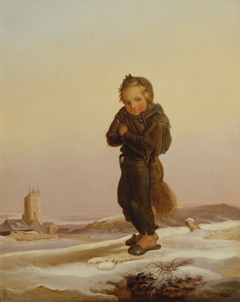 Niño deshollinador en la nieve, 1876 de Paul Seignac