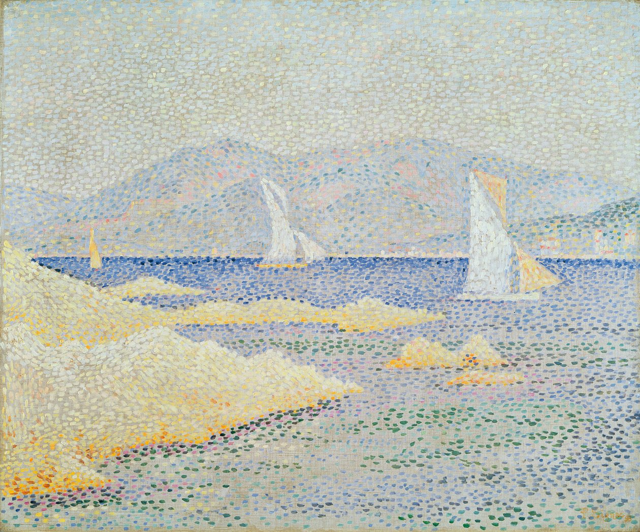 Escena Costera, 1893 de Paul Signac