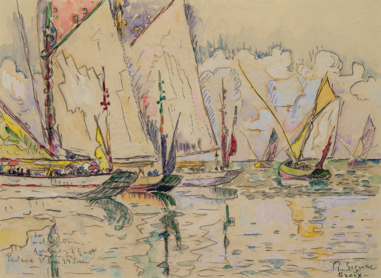 Salida de barcos atuneros en Groix de Paul Signac