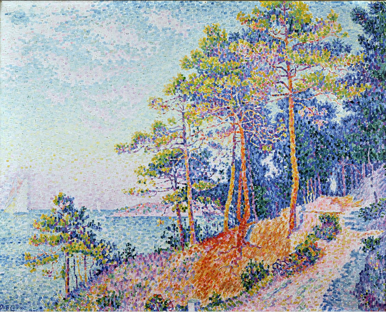 St. Tropez, el camino de la aduana, 1905 de Paul Signac
