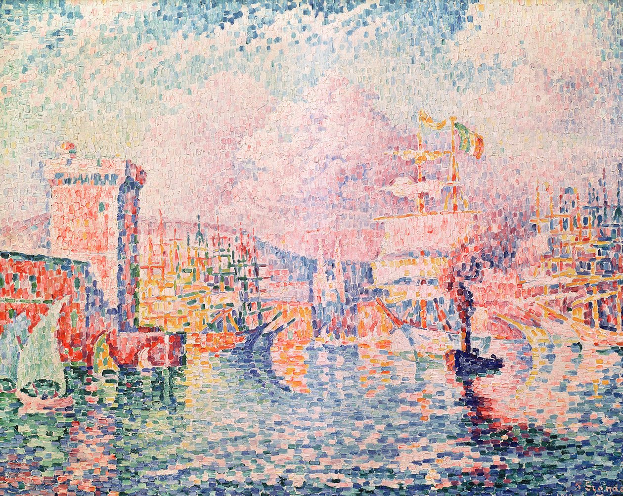 La Torre Roja (entrada del puerto de Marsella), 1913 de Paul Signac
