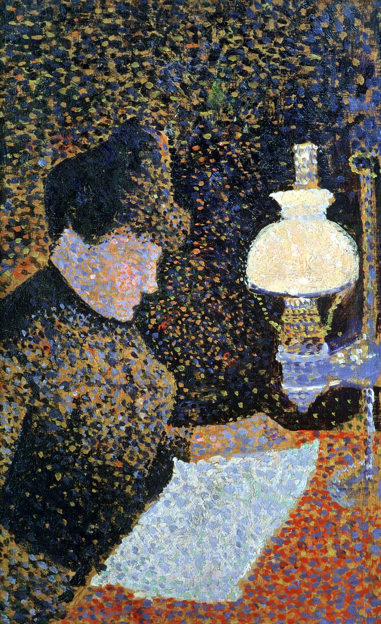 Mujer junto a una lámpara, 1890 de Paul Signac