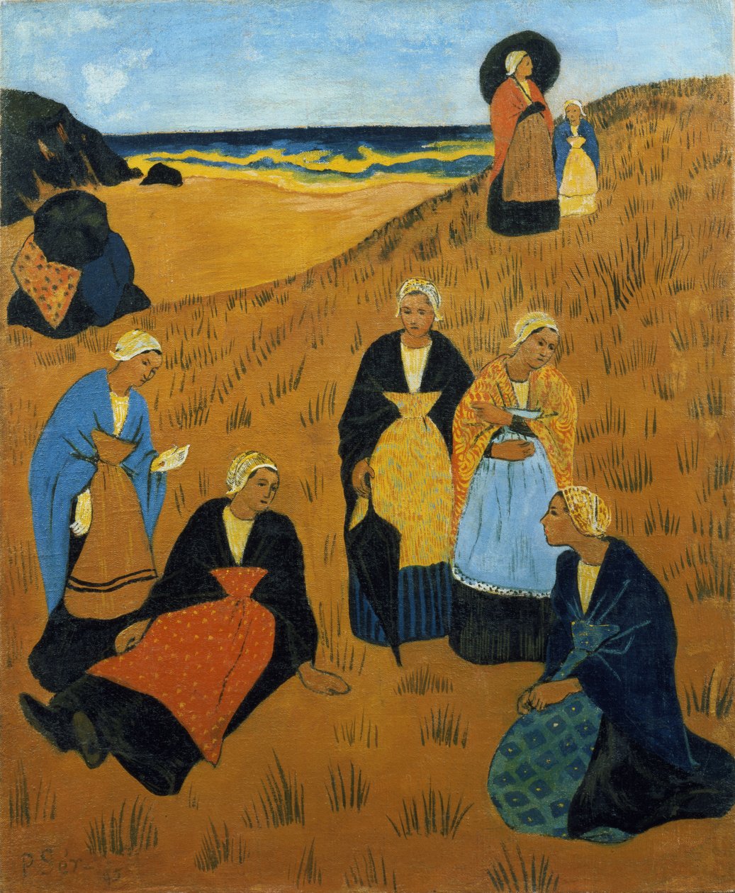 Jóvenes bretonas con chales, o Las chicas de Douarnenez, 1895 de Paul Sérusier