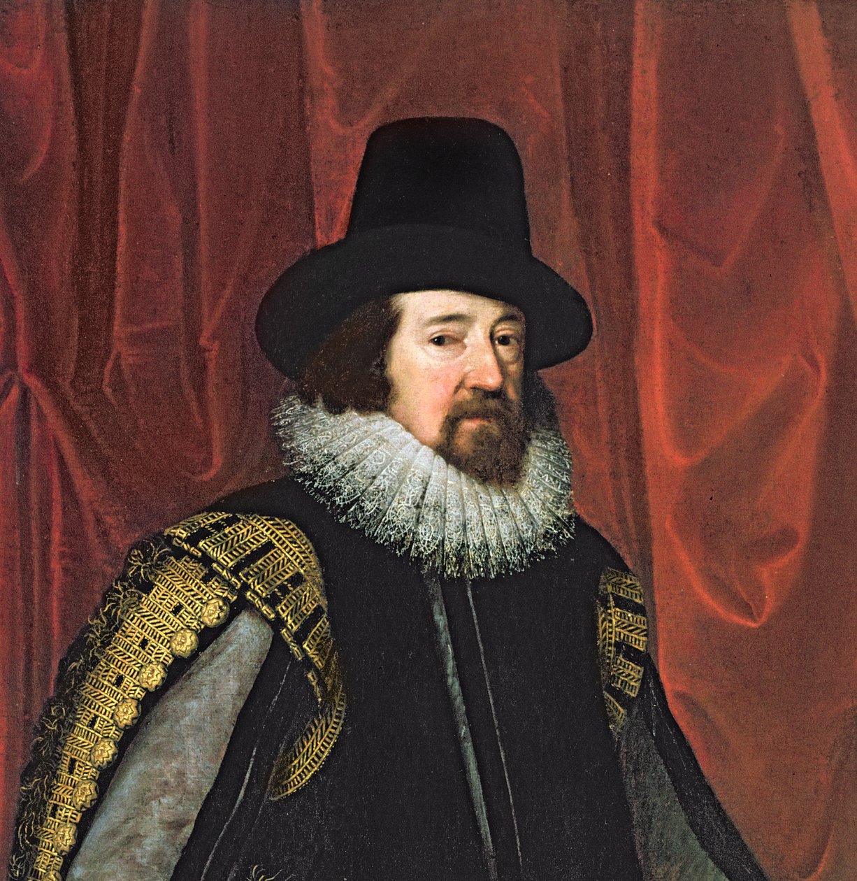 Sir Francis Bacon, Barón Verulam de Verulam, Vizconde de St. Albans (detalle) de Paul van Somer