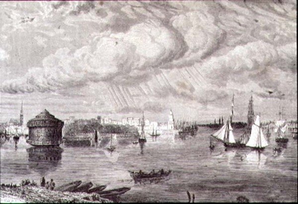 Puerto de Nueva York en la década de 1860 de Paul (after) Huet