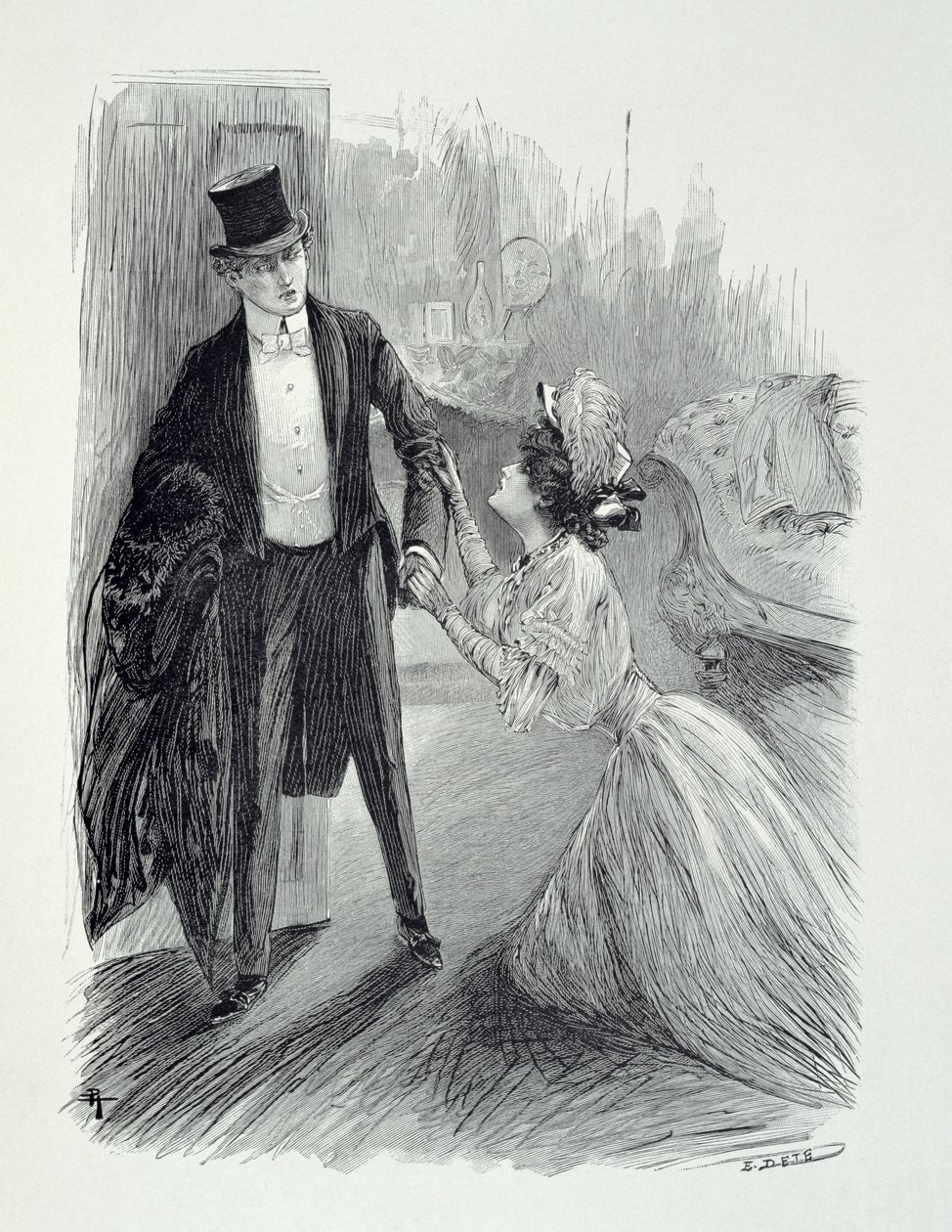 Ilustración de "El retrato de Dorian Gray" de Oscar Wilde (1854-1900), grabado por E. d
