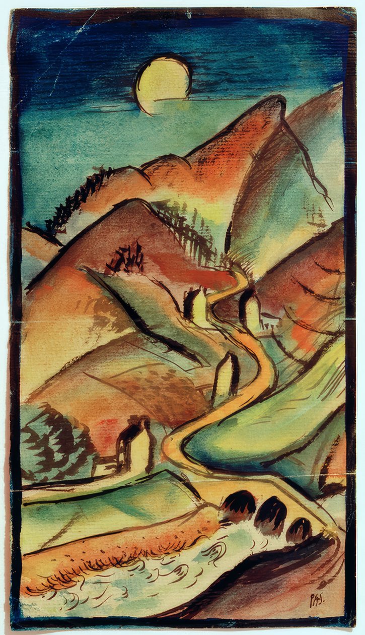 Paisaje montañoso nocturno de Paul Adolf Seehaus