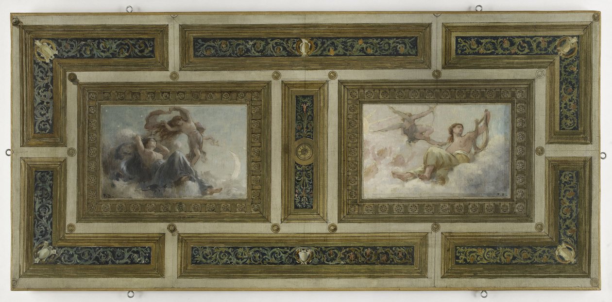 Boceto para el ayuntamiento de Saint-Maur-des-Fossés: Noche y día de Paul Albert Baudouin