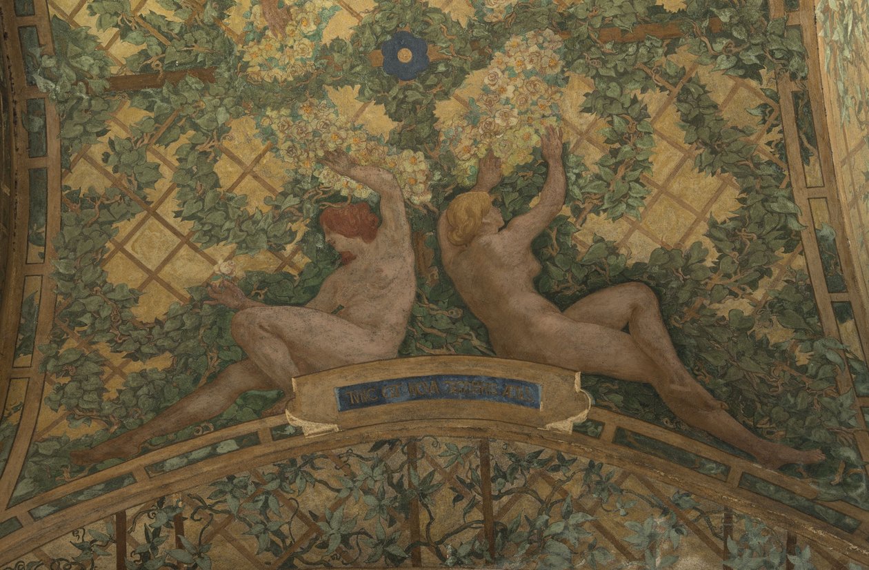 Las estaciones : Primavera, entre 1909 y 1910 (decoración arquitectónica) de Paul Albert Baudouin
