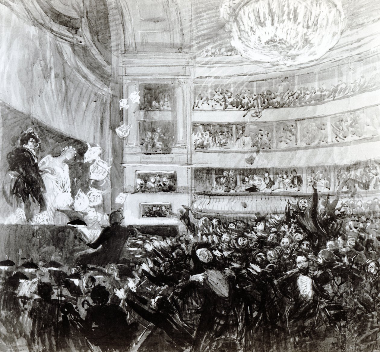 La batalla de Hernani en la Comédie-Française el 25 de febrero de 1830, 1909 de Paul Albert Besnard