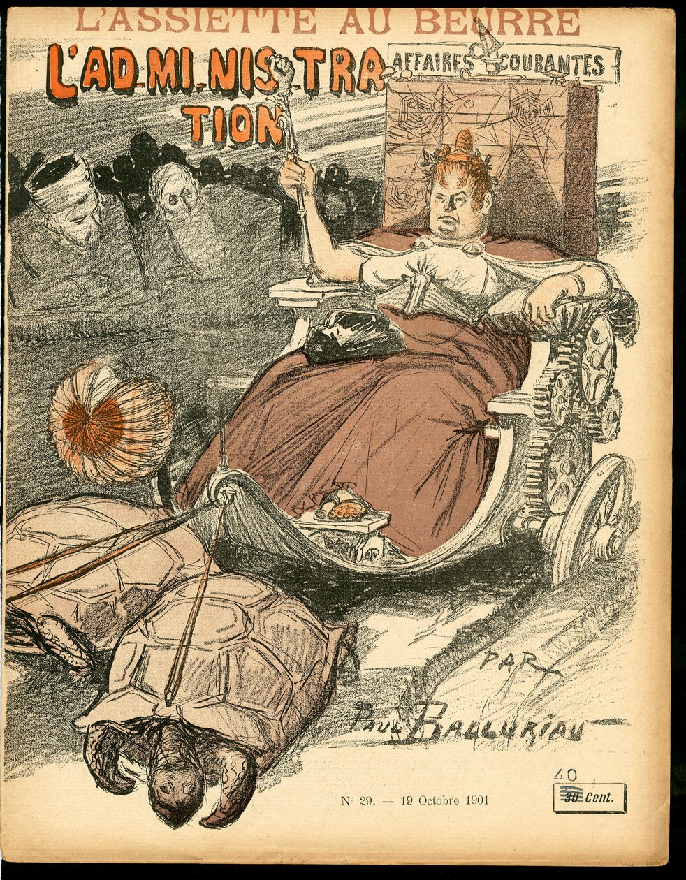 Portada de The Butter Plate, Satírico en colores de Paul Balluriau