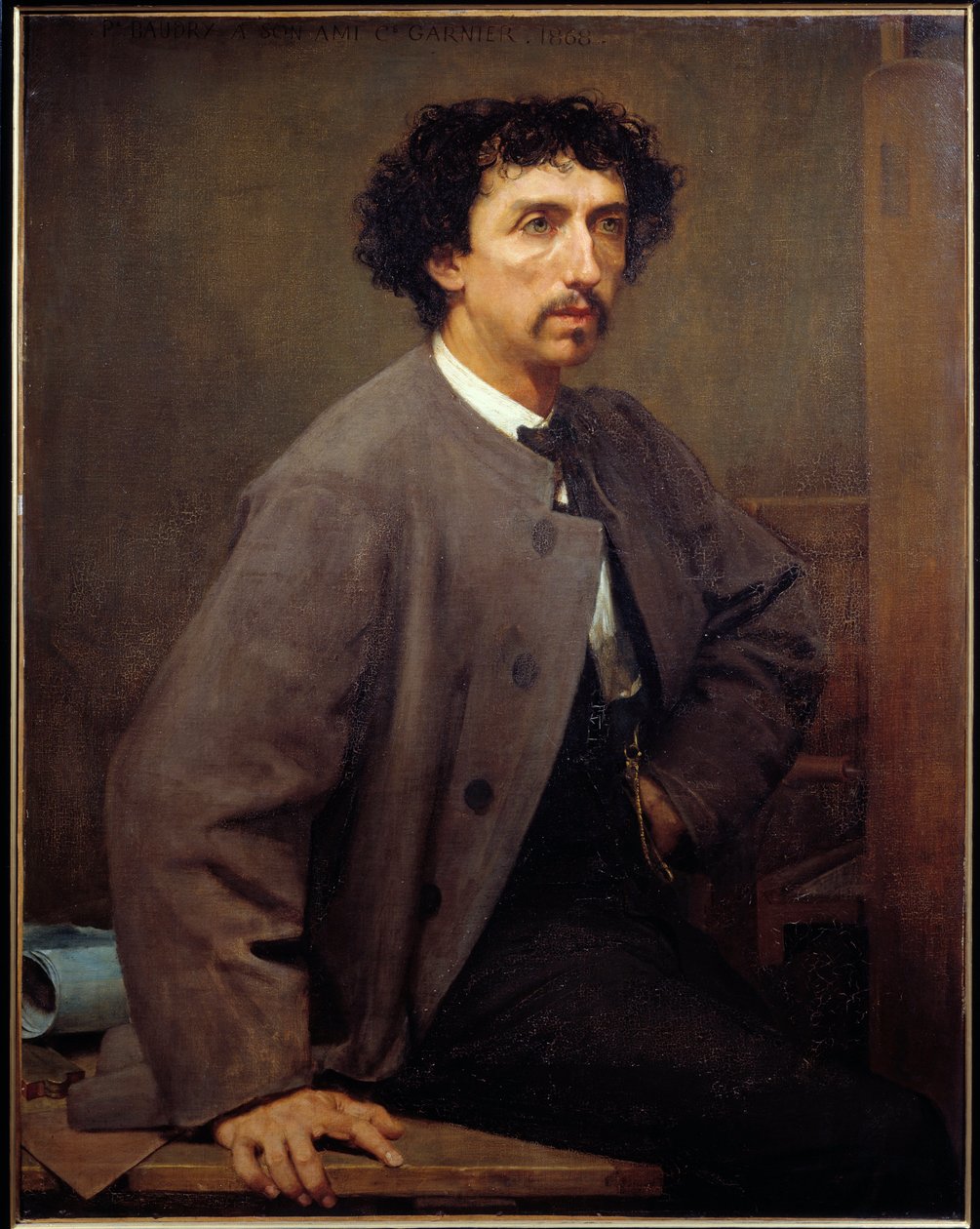 Retrato de Charles Garnier, arquitecto francés (1825-1898) de Paul Baudry