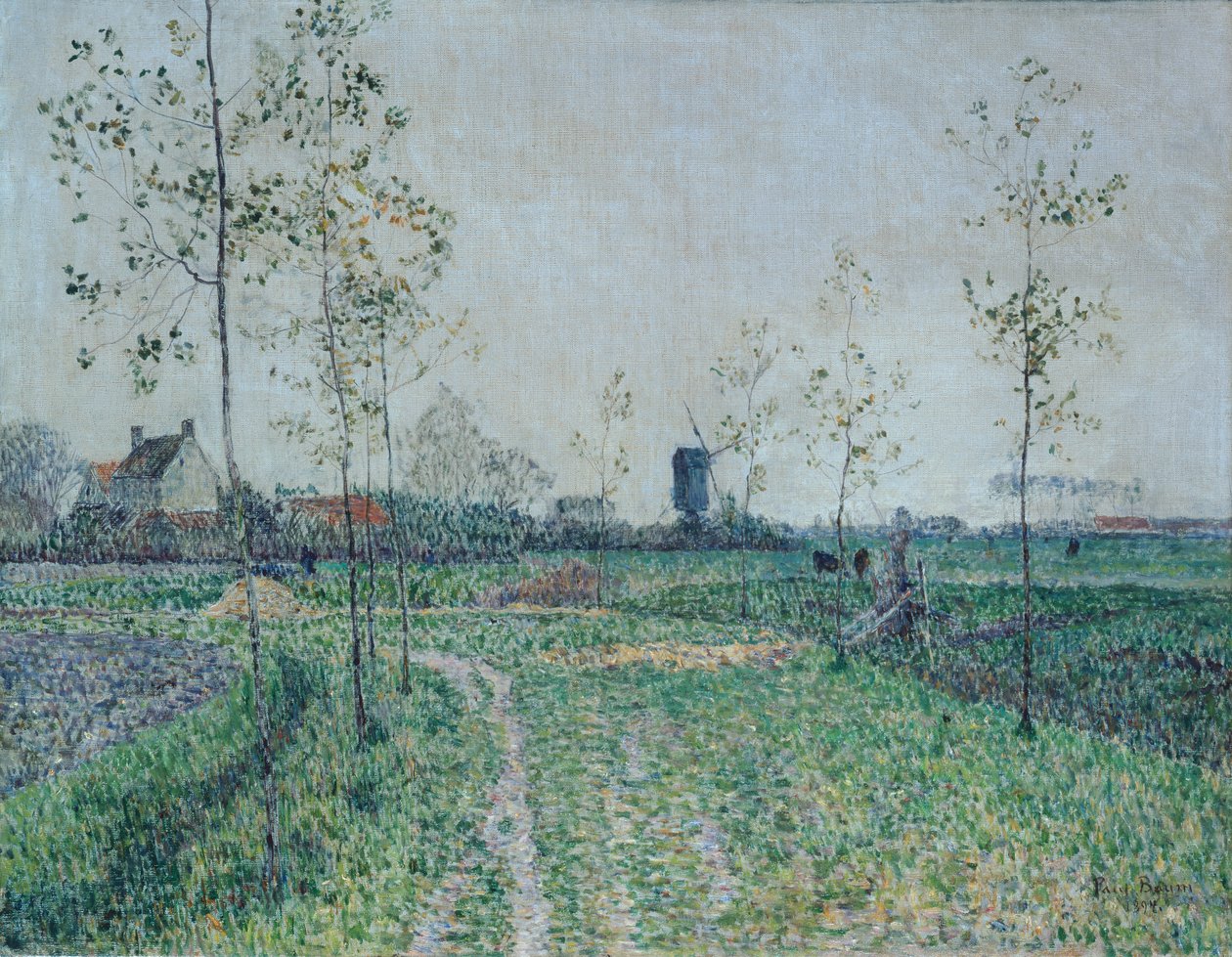 Paisaje otoñal cerca de Knokke, Bélgica de Paul Baum