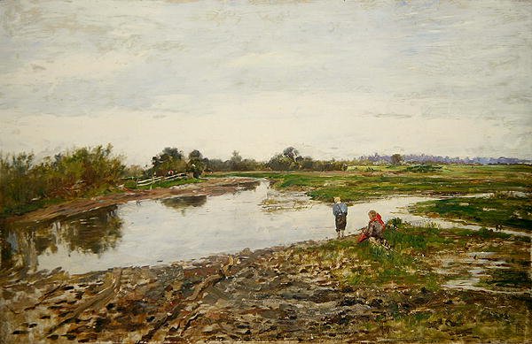 Paisaje con tres figuras de Paul Baum