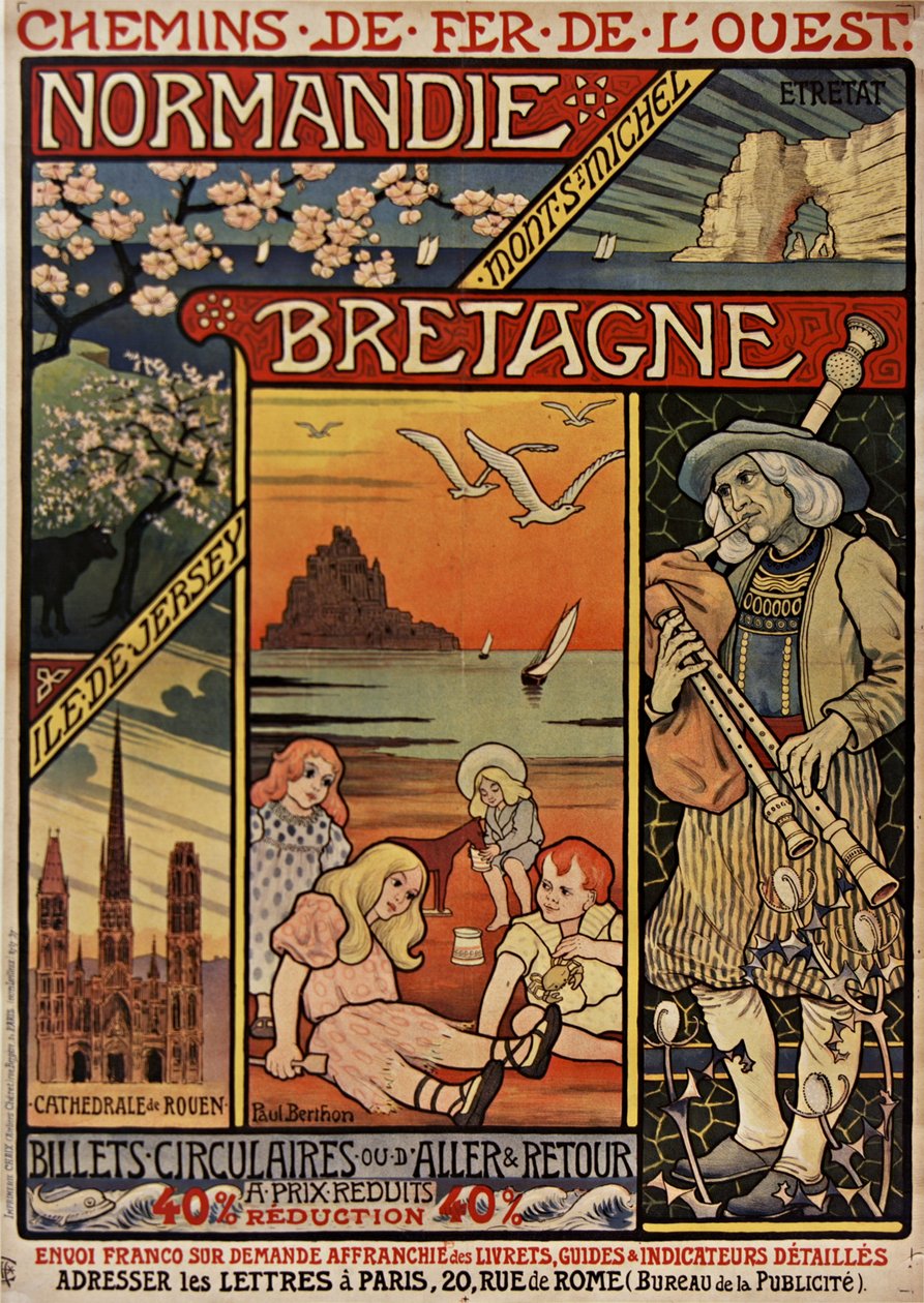 Ferrocarriles del Oeste. Normandía, Bretaña de Paul Berthon
