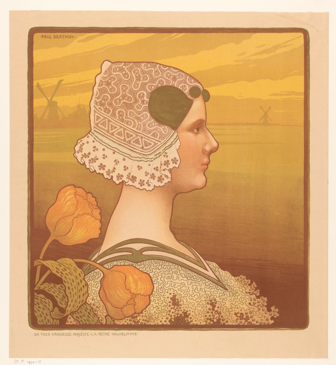 Retrato de la reina Guillermina con traje
Sa très cracieuse majeste la reine Wilhelmine (título en el objeto) de Paul Berthon