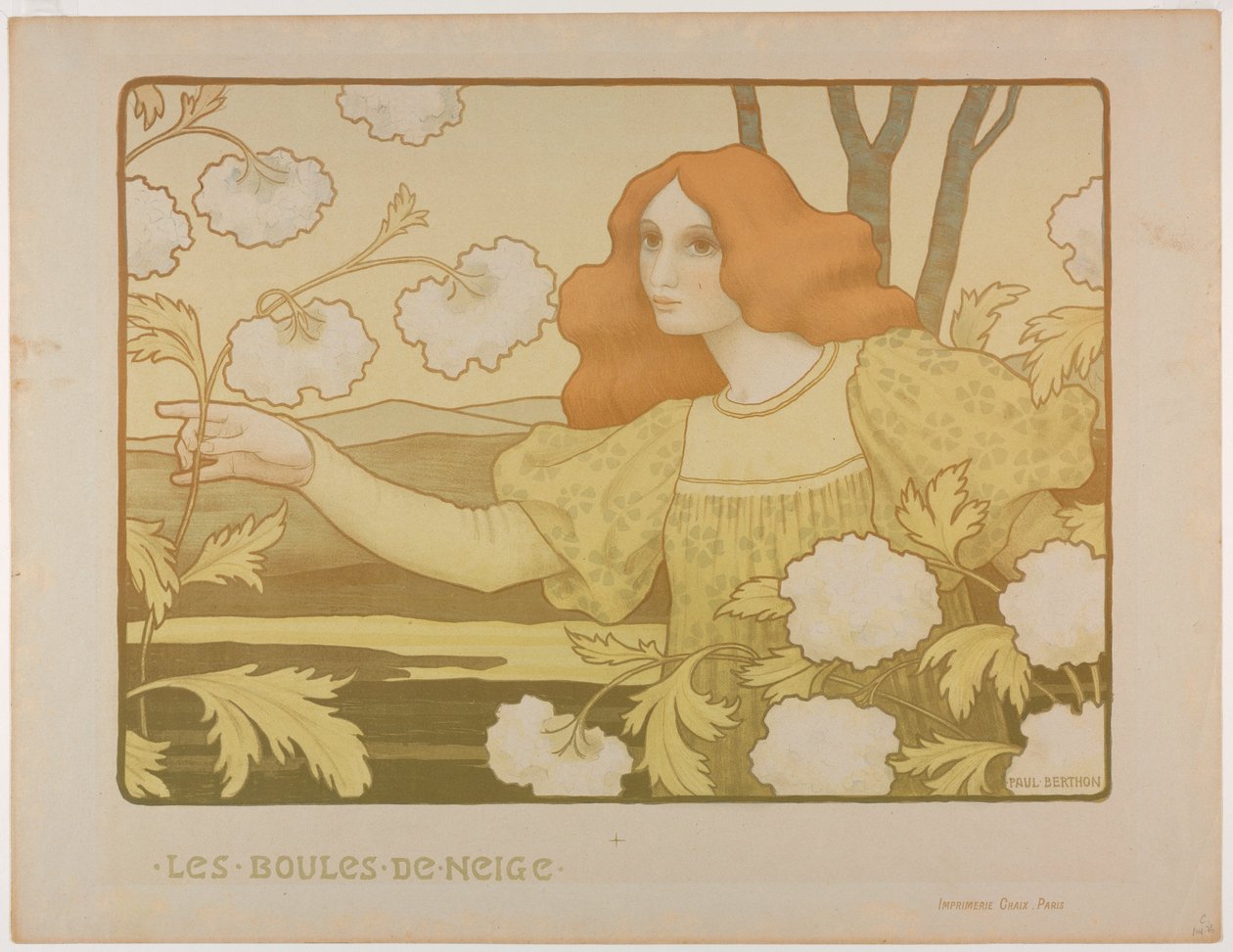 Bolas de nieve, c.1900 (litografía en color) de Paul Berthon