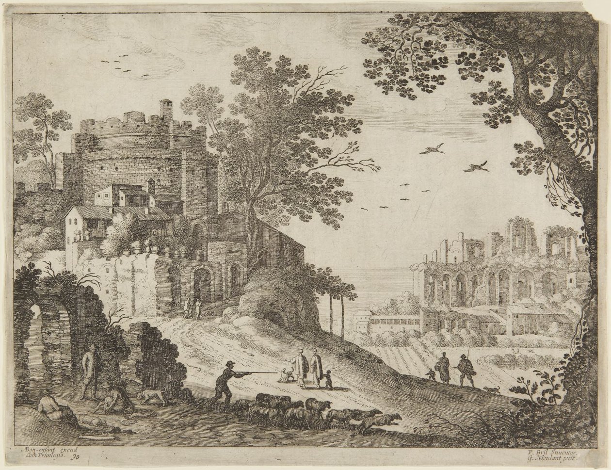 Castillo y pastores de Paul Bril