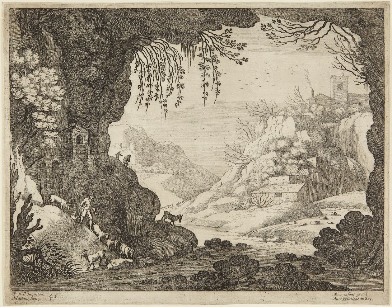 Pastor de cabras en una cueva de Paul Bril