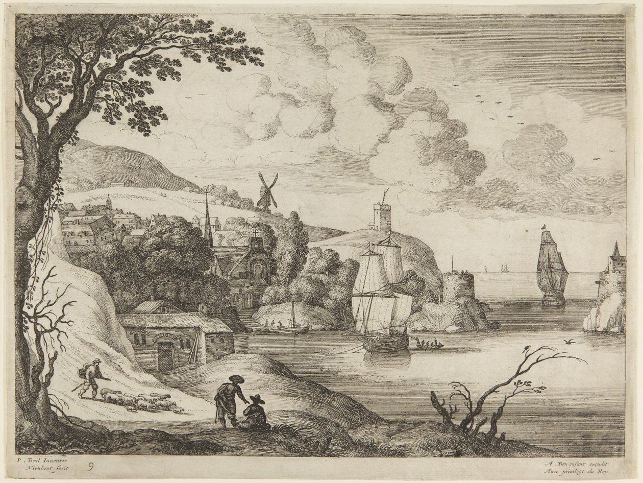 Escena portuaria de Paul Bril