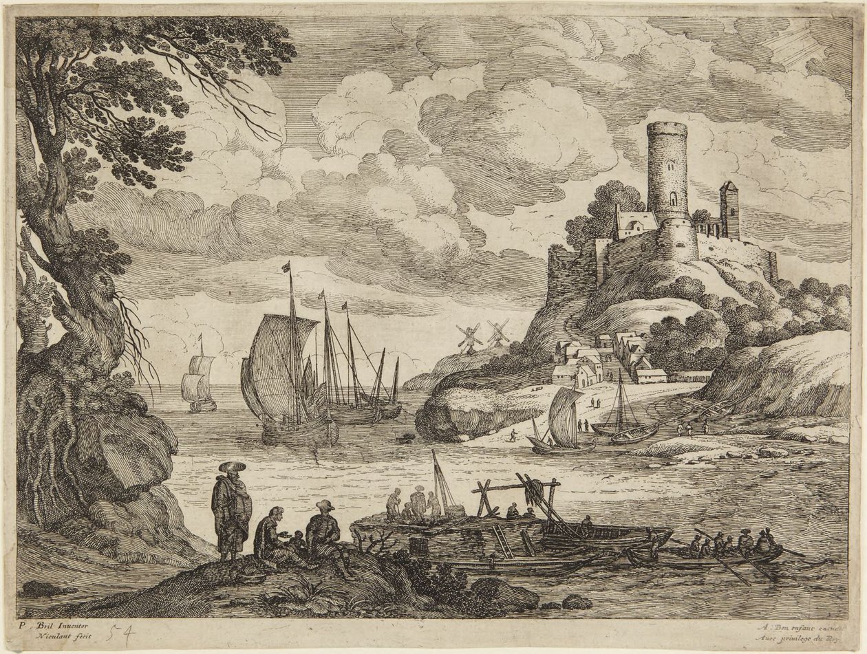 Escena portuaria de Paul Bril