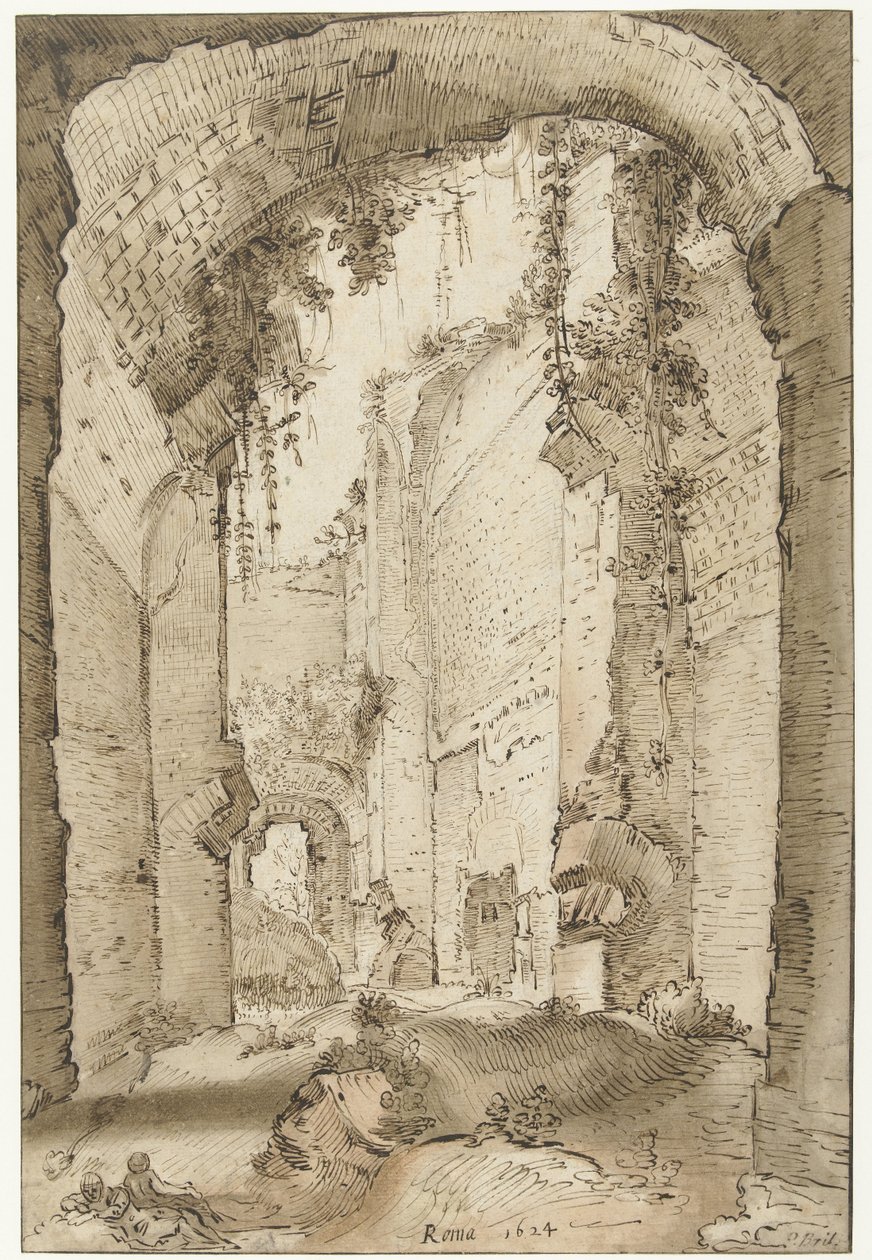 Ruinas del palacio de Septimio Severo en el Palatino de Paul Bril
