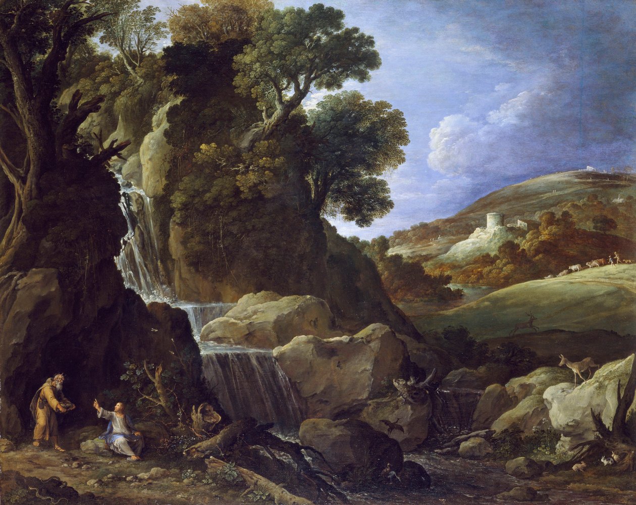 Cristo tentado en el desierto, 1626 de Paul Bril