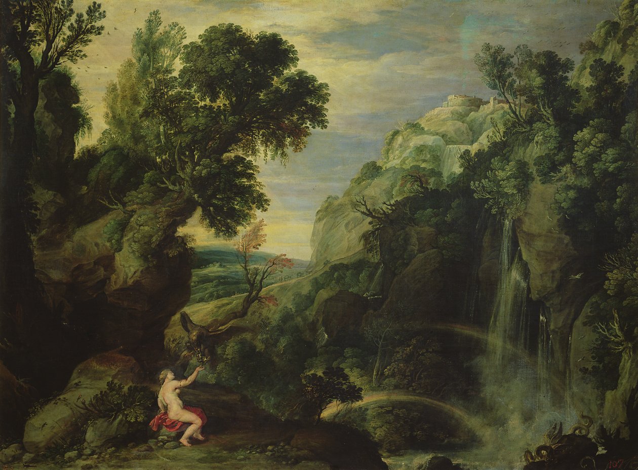 Hebe y el águila de Júpiter, 1610 de Paul Bril