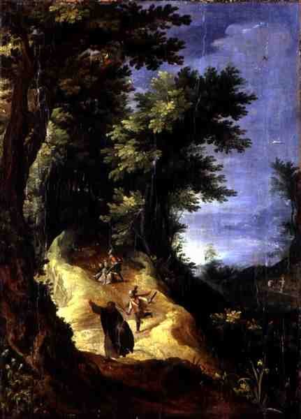 Asesinato de dos frailes dominicos (óleo sobre lienzo) de Paul Brill or Bril