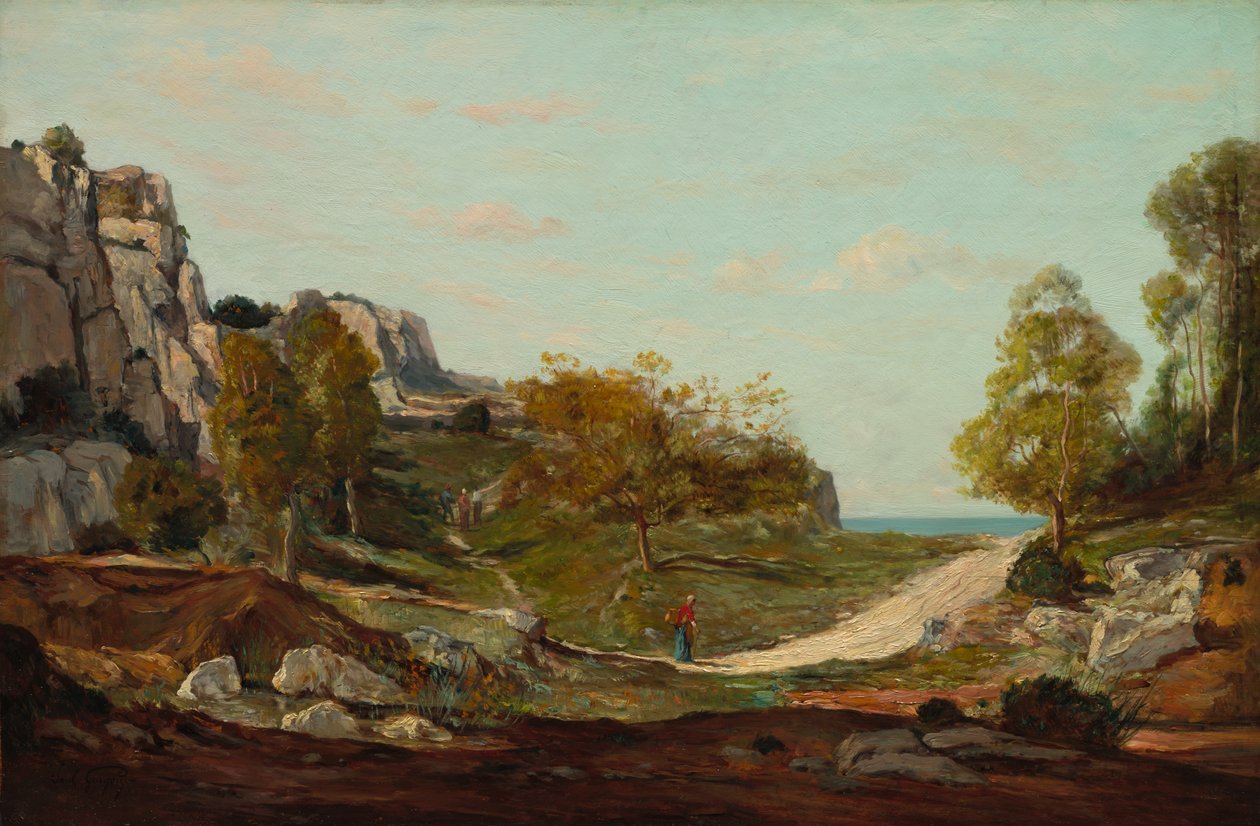Paisaje en Saint-André, cerca de Marsella, c. 1865 de Paul Camille Guigou