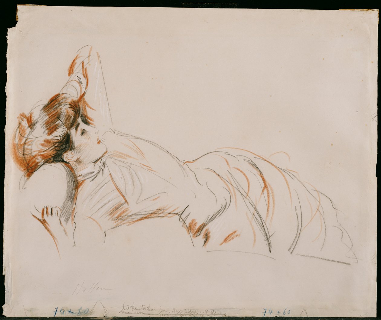 Una dama elegante reclinada de Paul Cesar Helleu