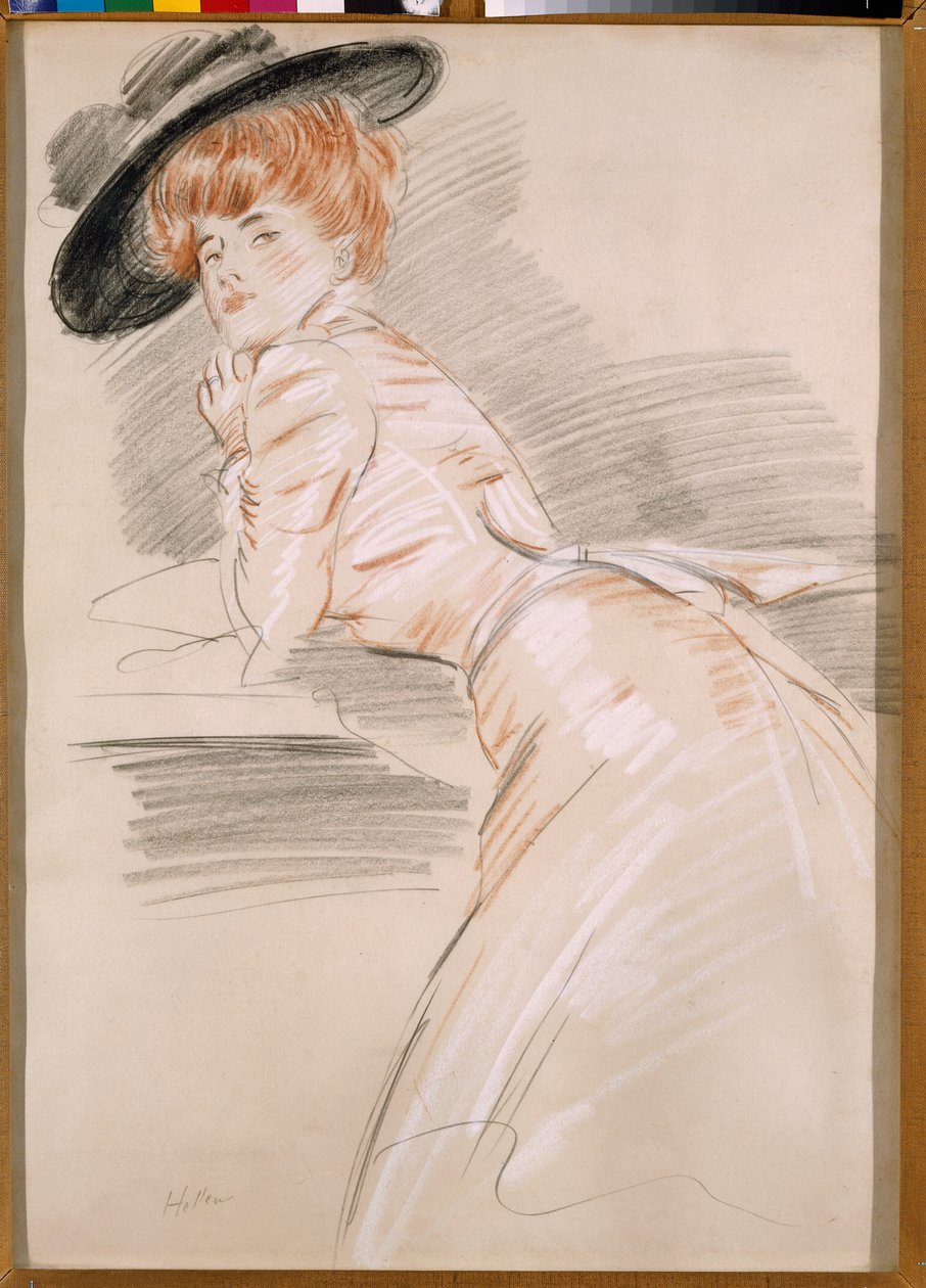 Madame Helleu con sombrero de Paul Cesar Helleu