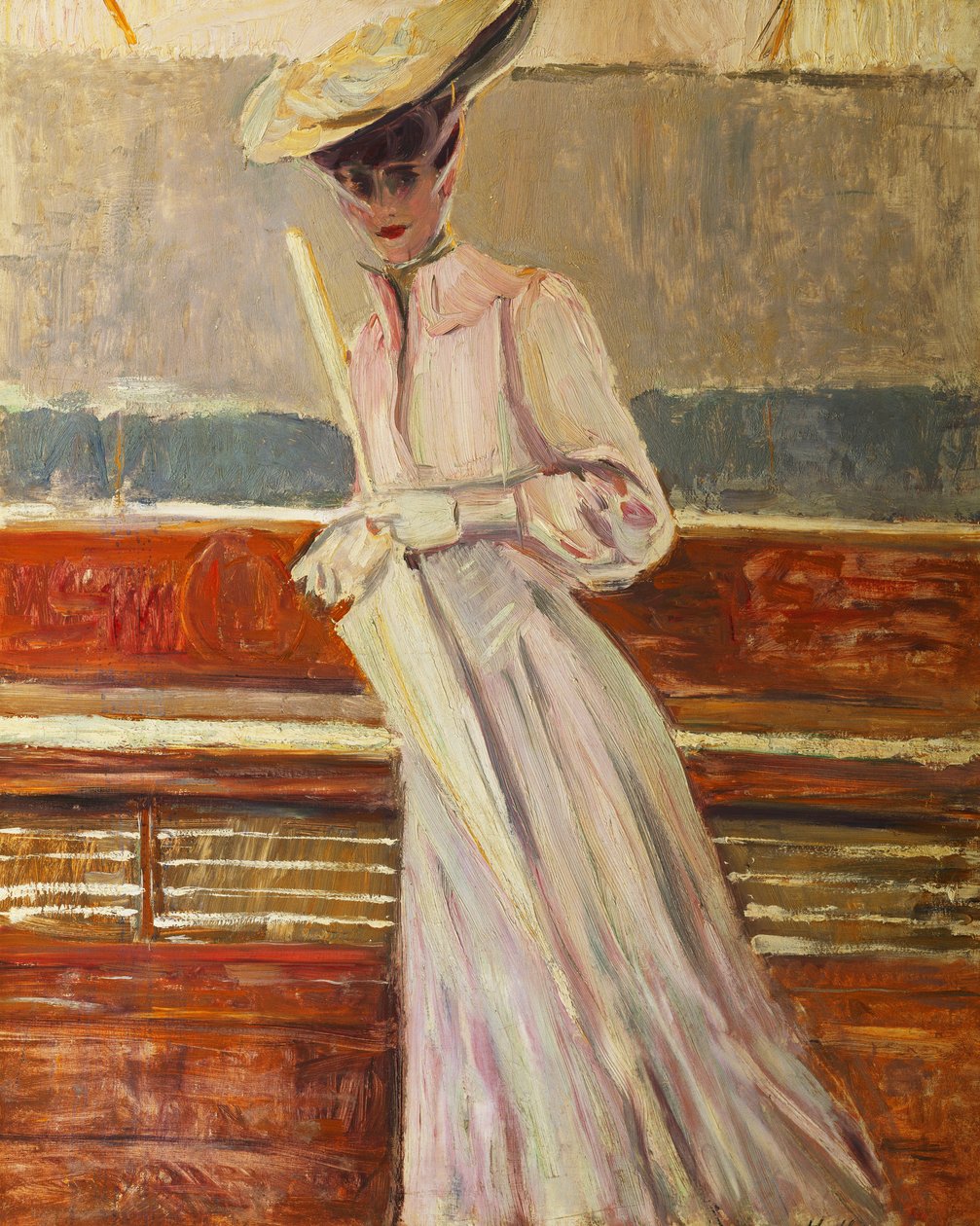 Madame Helleu en el yate Etoile, c.1902 de Paul Cesar Helleu