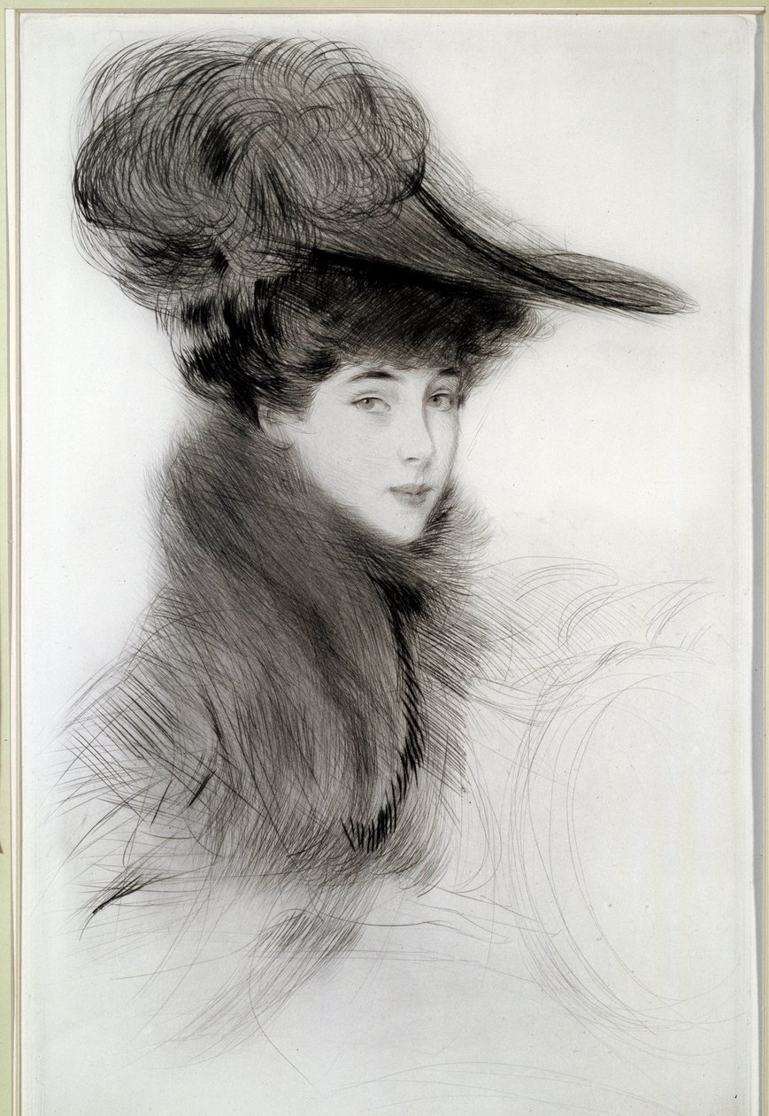 Retrato de la Duquesa de Malborough. Dibujo por Paul Helleu (1859-1927), siglo XX. Bayona, Museo Bonnat de Paul Cesar Helleu