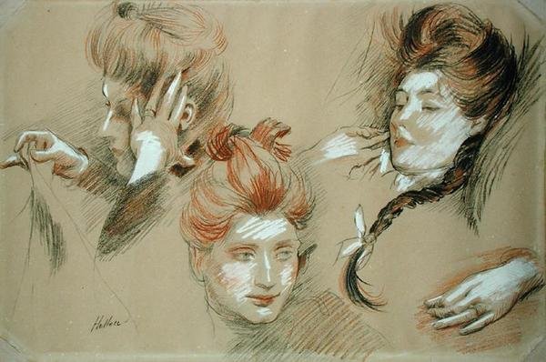 Estudio de mujeres de Paul Cesar Helleu