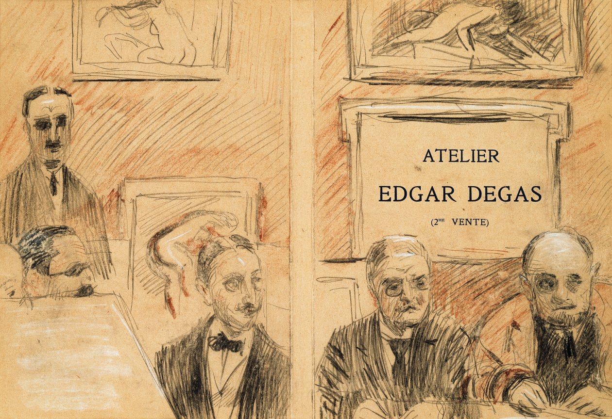Los subastadores en la venta del estudio de Edgar Degas de diciembre de 1918 de Paul Cesar Helleu