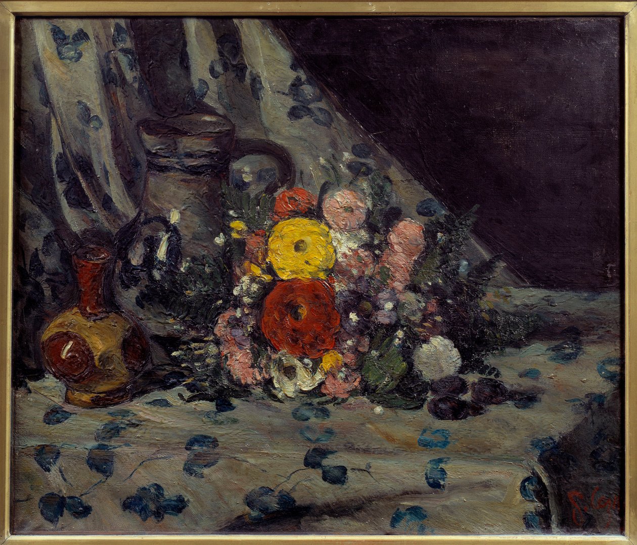 Ramo con dalia amarilla de Paul Cézanne