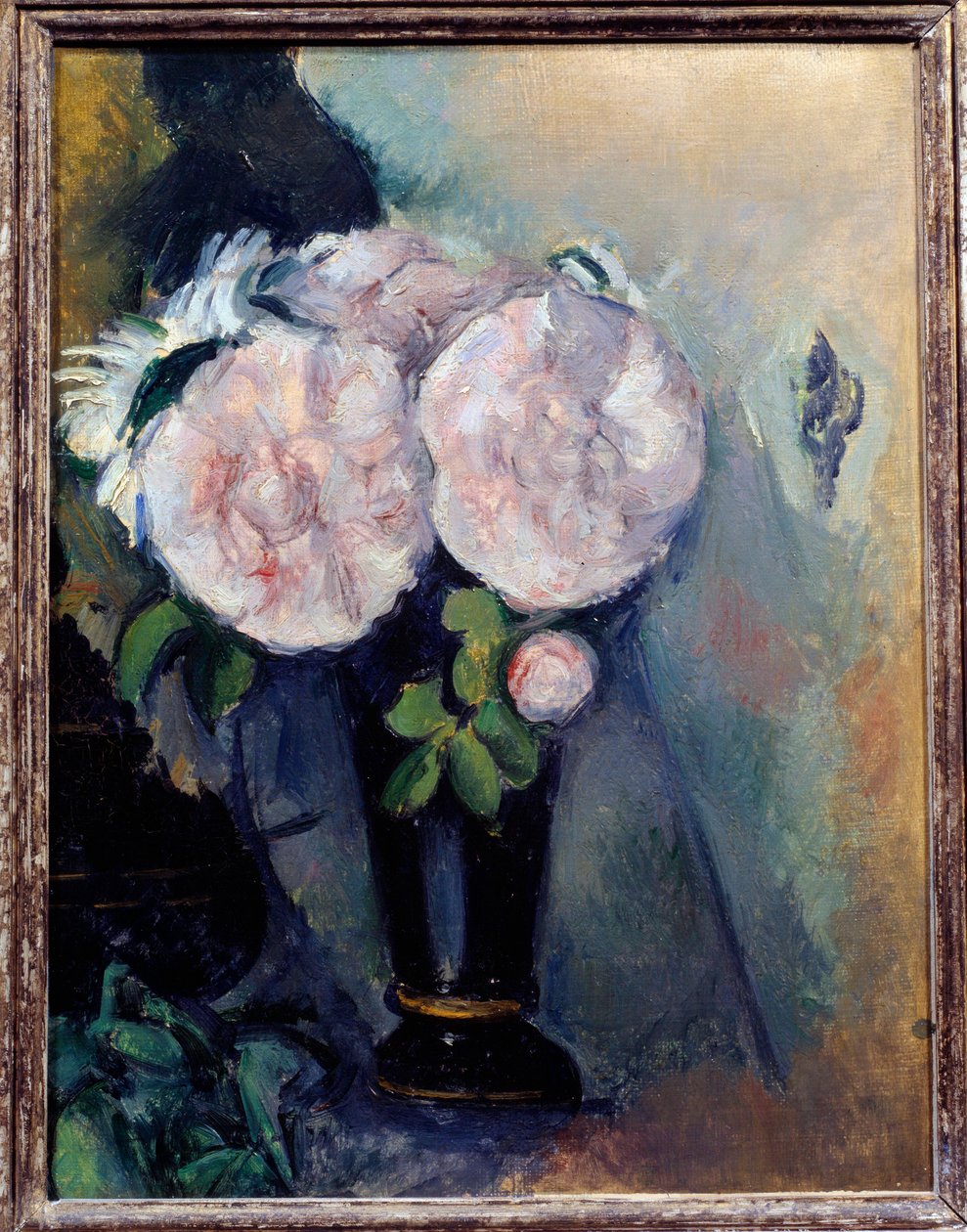 Flores en un jarrón azul de Paul Cézanne