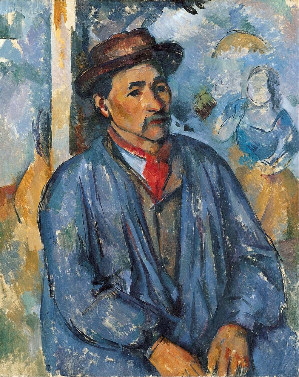 Hombre con blusa azul de Paul Cézanne