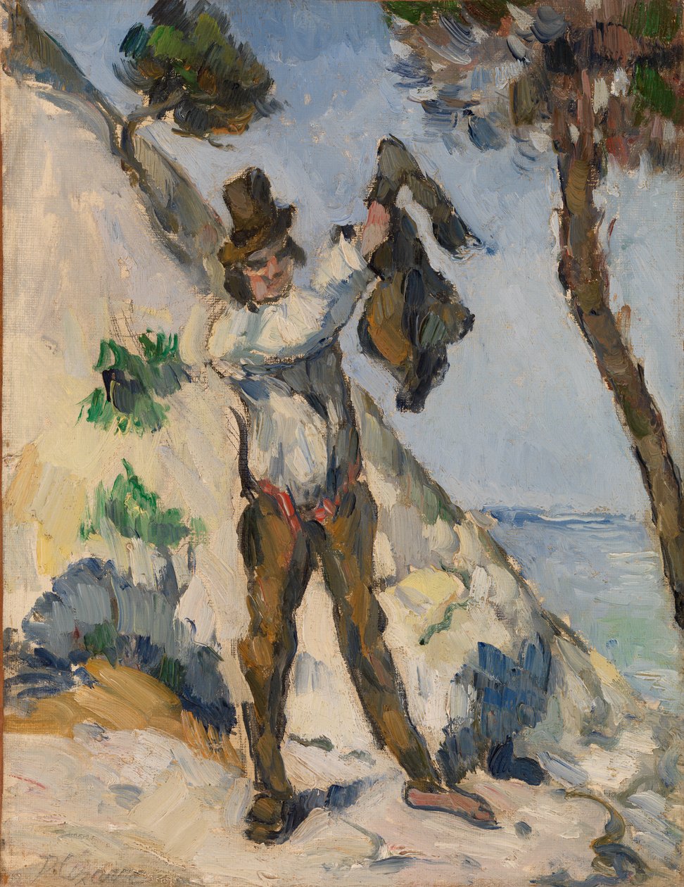 hombre con una chaqueta de Paul Cézanne