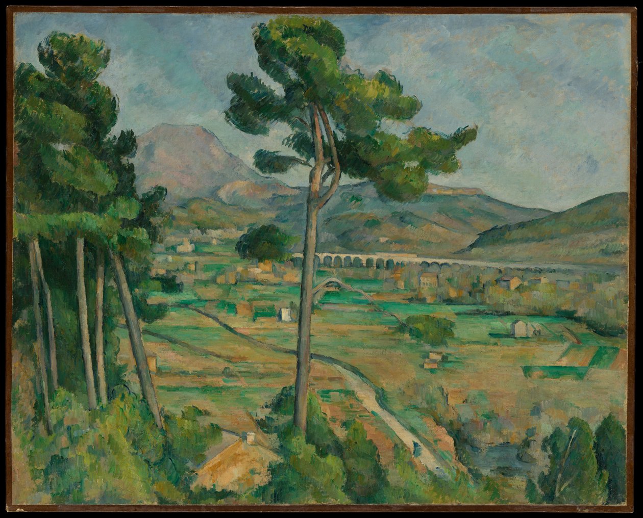 El monte Sainte-Victoire y el viaducto del valle del río Arc de Paul Cézanne
