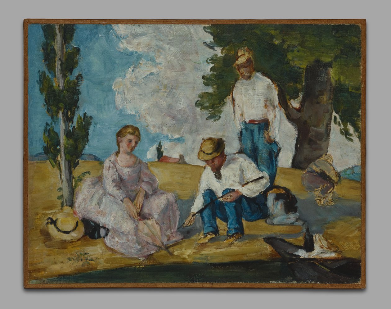 Picnic en la orilla de un río de Paul Cézanne