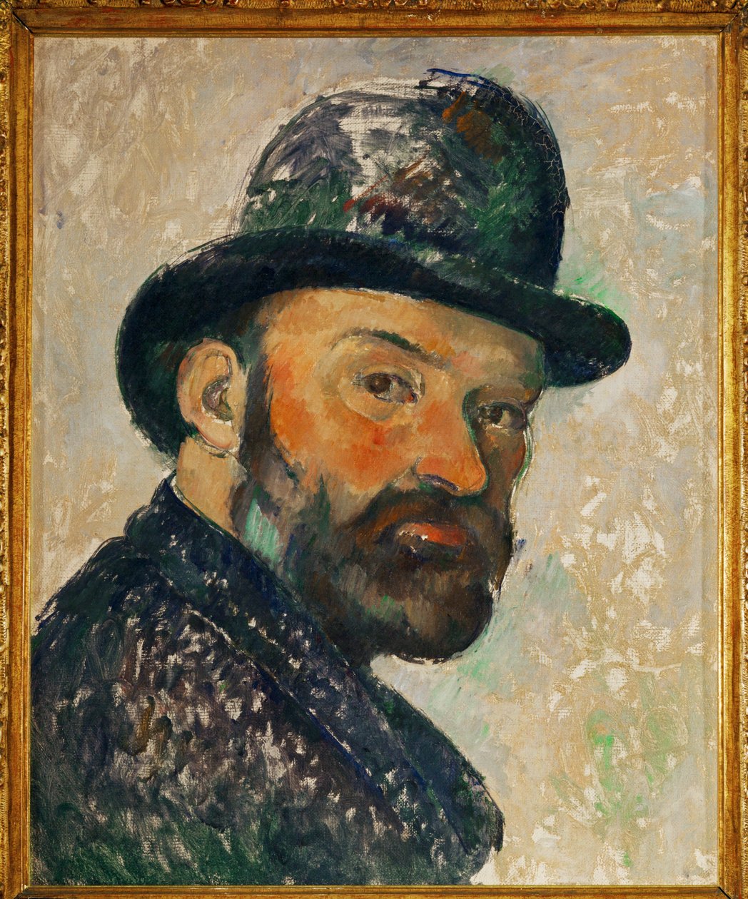 Autorretrato con bombín de Paul Cézanne