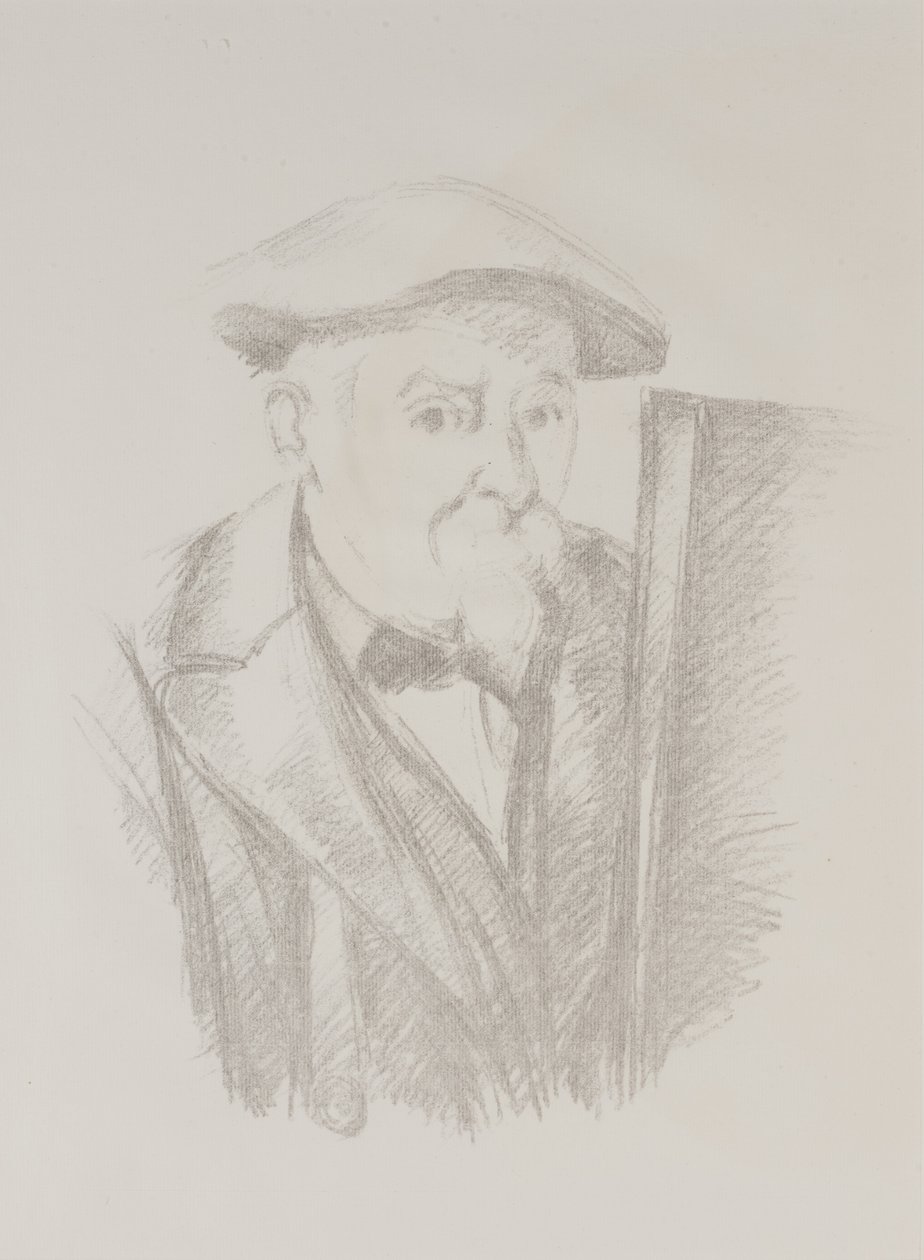 Autorretrato ante un caballete de Paul Cézanne