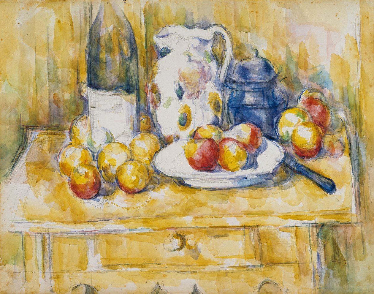 Naturaleza muerta con manzanas en un aparador de Paul Cézanne