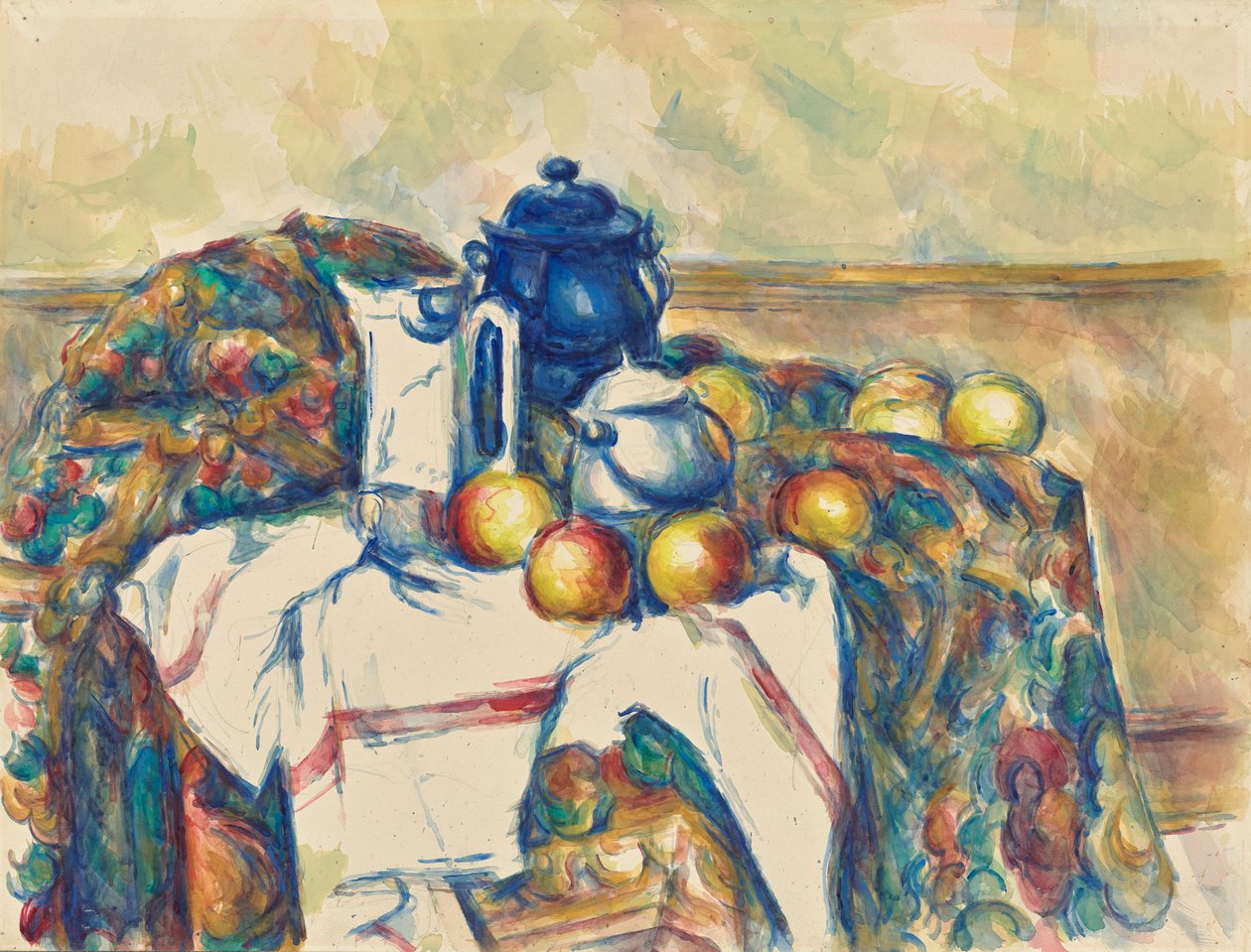 Bodegón con vasija azul de Paul Cézanne