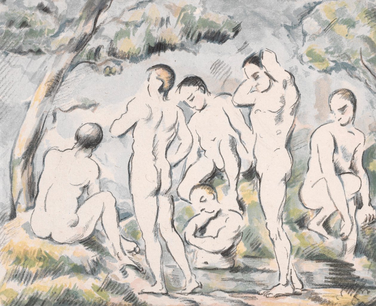 «Las bañistas» (cuadro pequeño) de Paul Cézanne