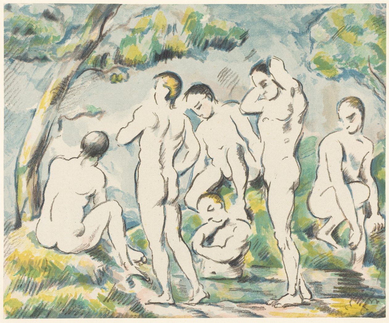«Las bañistas» (cuadro pequeño) de Paul Cézanne
